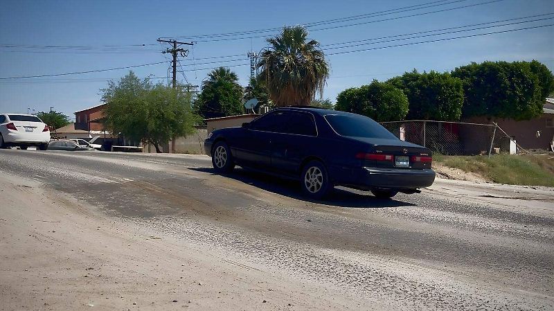Carretera del Ejido Saltillo qué año con año se separa y durante el terremoto se partió por completo